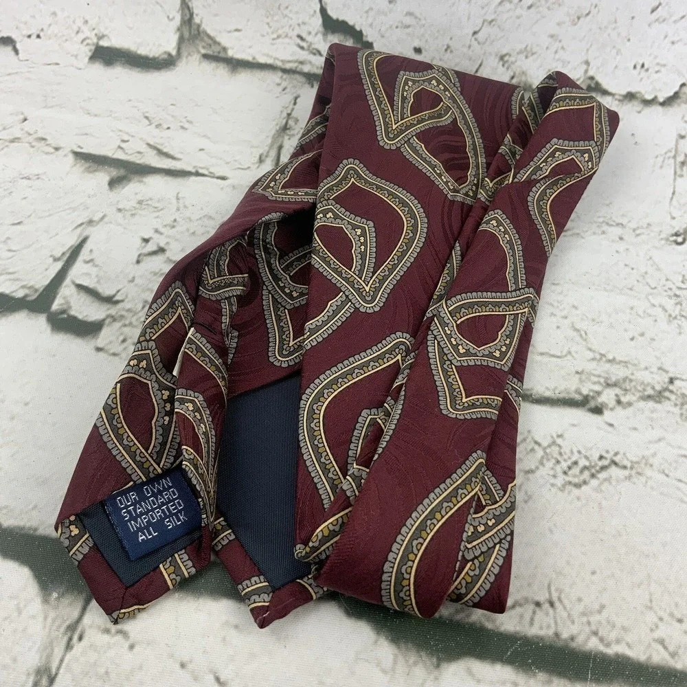 Michael Jacobs For Nordstrom Silk Tie‎ Maroon Locking Links